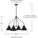Alden 4 Light 32.5 inch Matte Black Chandelier Ceiling Light