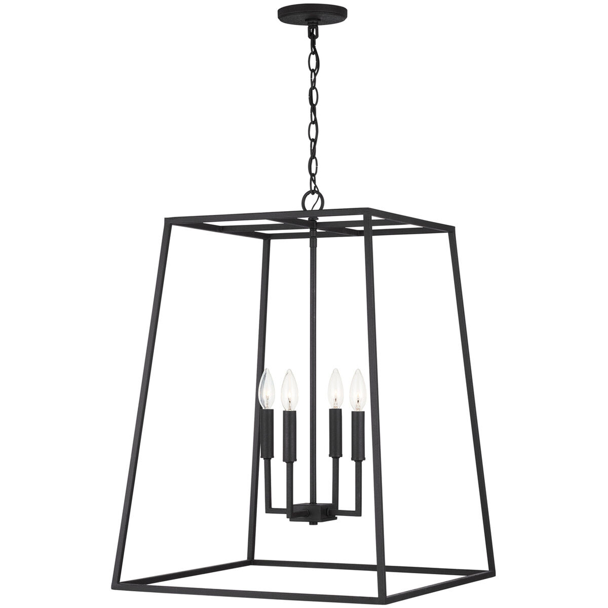 Clint 4 Light 21 inch Black Iron Pendant Ceiling Light