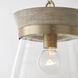 Finn 1 Light 12 inch White Wash and Matte Brass Pendant Ceiling Light