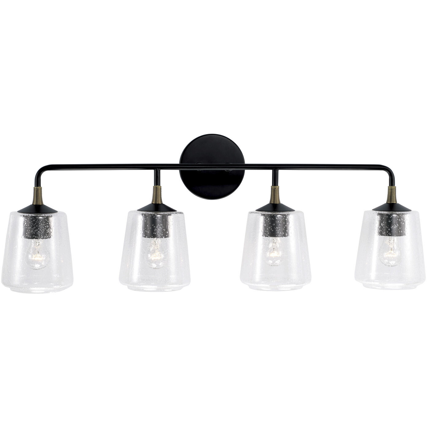 Amara 4 Light 32 inch Matte Black with Brass Vanity Light Wall Light