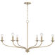 Dolan 6 Light 39.75 inch Matte Brass Chandelier Ceiling Light