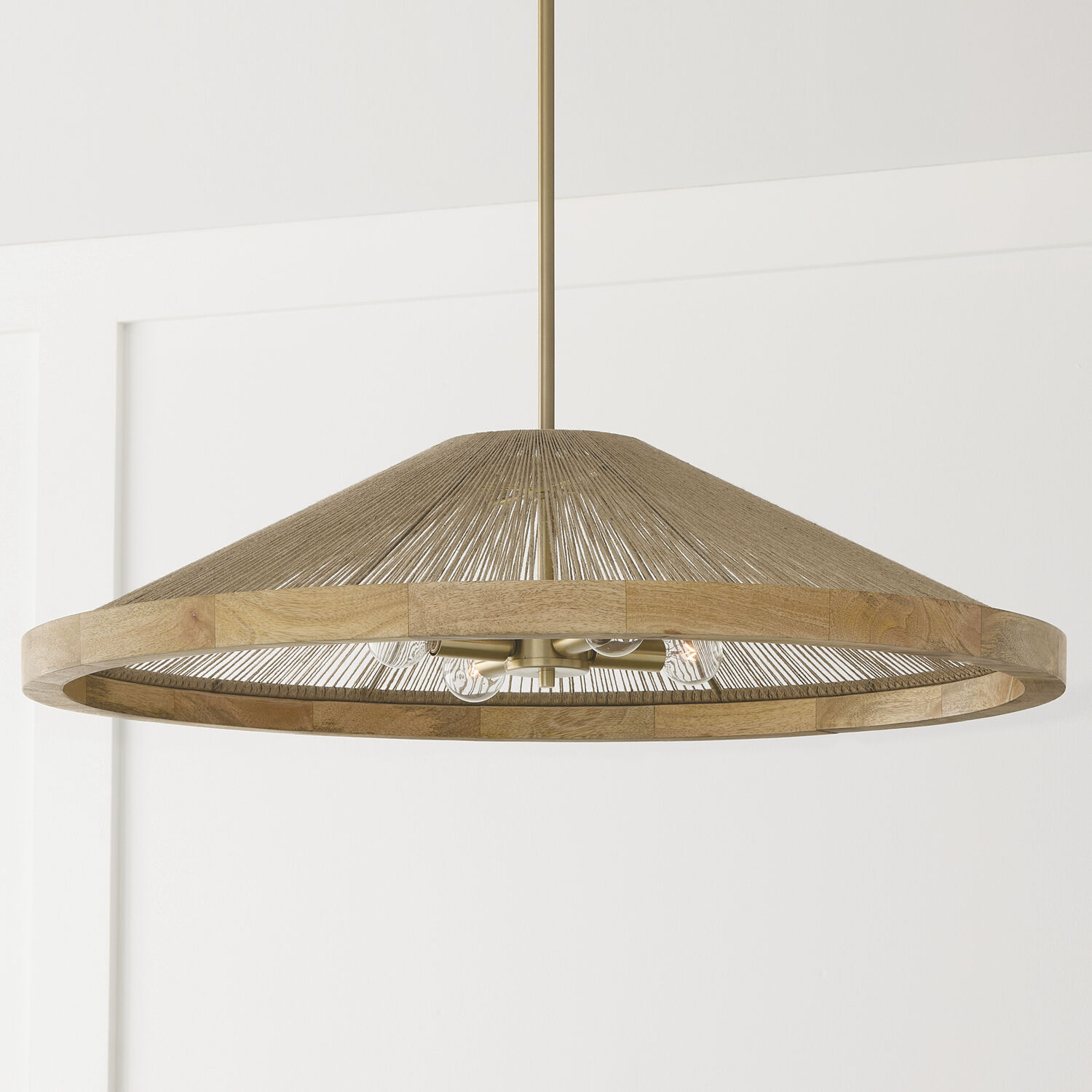 Maya 4 Light 31 inch Matte Brass Pendant Ceiling Light