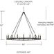 Pearson 20 Light 60 inch Black Iron Chandelier Ceiling Light