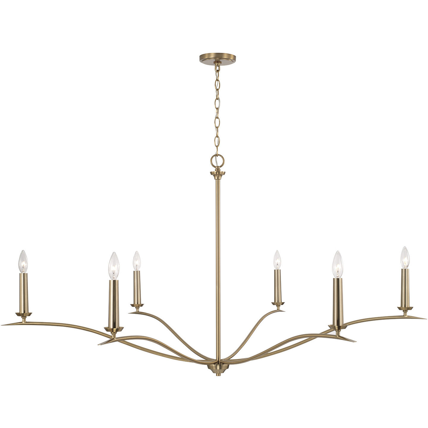 Grady 6 Light 57 inch Matte Brass Chandelier Ceiling Light