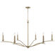 Grady 6 Light 57 inch Matte Brass Chandelier Ceiling Light