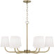 Brody 6 Light 34.5 inch Aged Brass Chandelier Ceiling Light