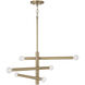 Zane 6 Light 26 inch Aged Brass Chandelier Ceiling Light