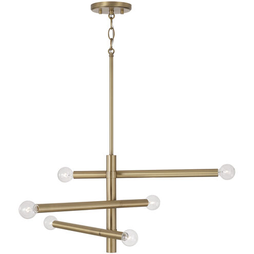 Zane 6 Light 26 inch Aged Brass Chandelier Ceiling Light