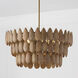 Ravi 4 Light 25 inch Light Wood and Patinaed Brass Pendant Ceiling Light