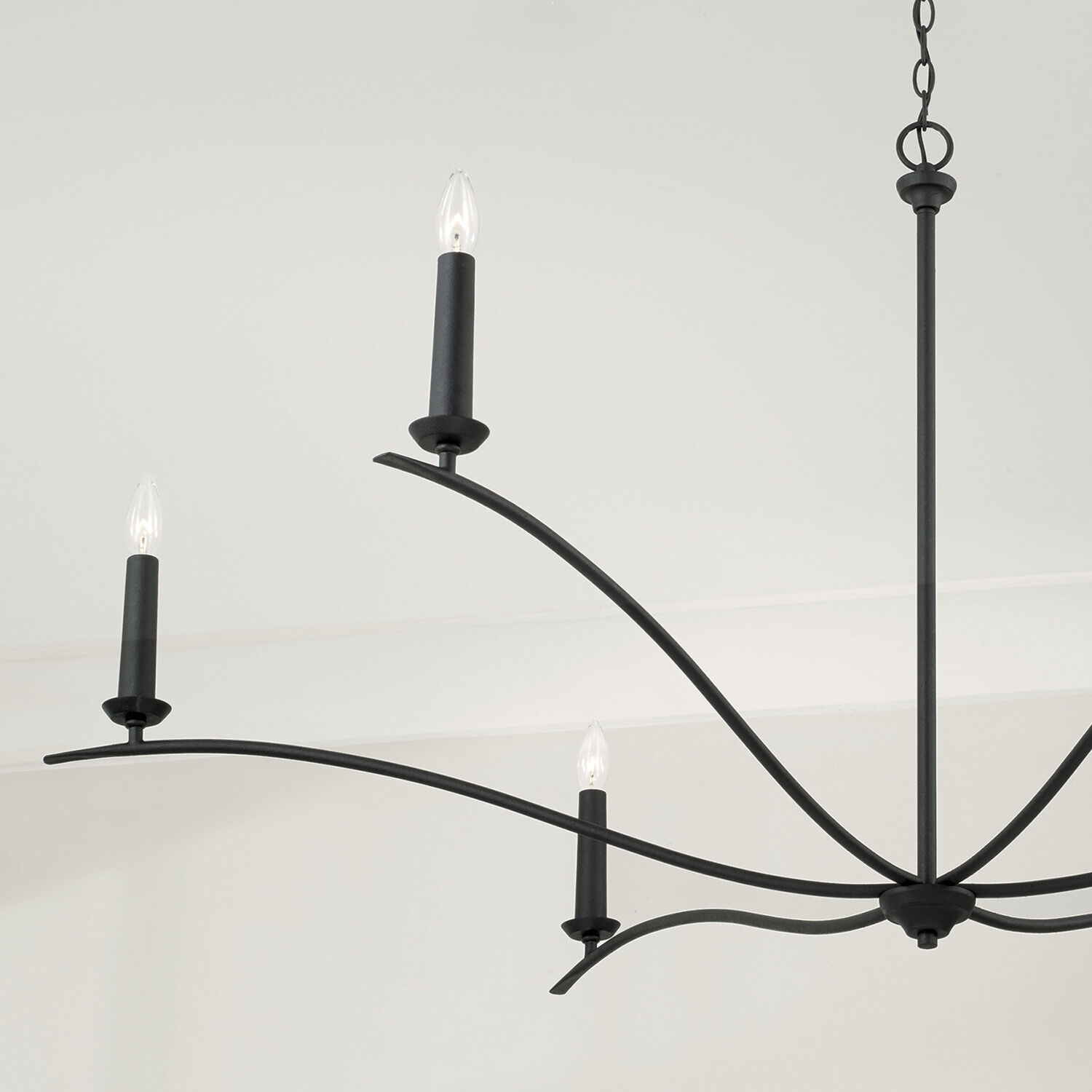 Grady 6 Light 57 inch Black Iron Chandelier Ceiling Light