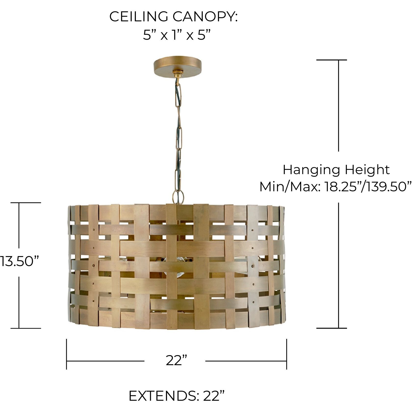 Alta 4 Light 22 inch Patinaed Brass Pendant Ceiling Light
