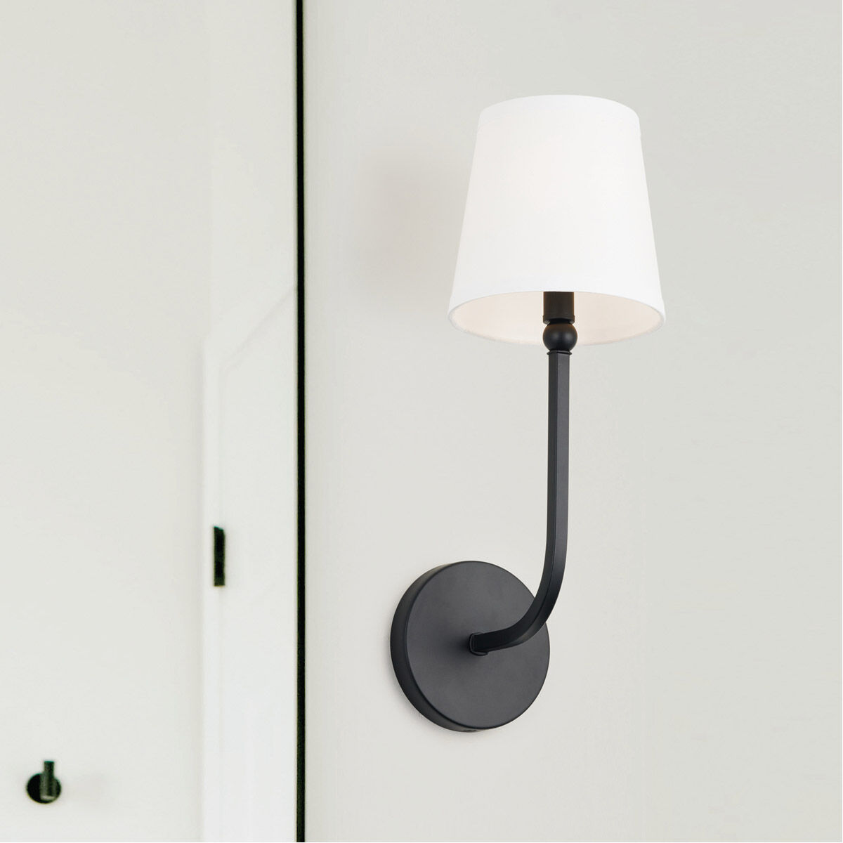 Dawson 1 Light 6 inch Matte Black Sconce Wall Light