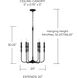Paloma 6 Light 20 inch Textured Black Chandelier Ceiling Light