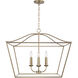 Grady 4 Light 27.5 inch Matte Brass Pendant Ceiling Light
