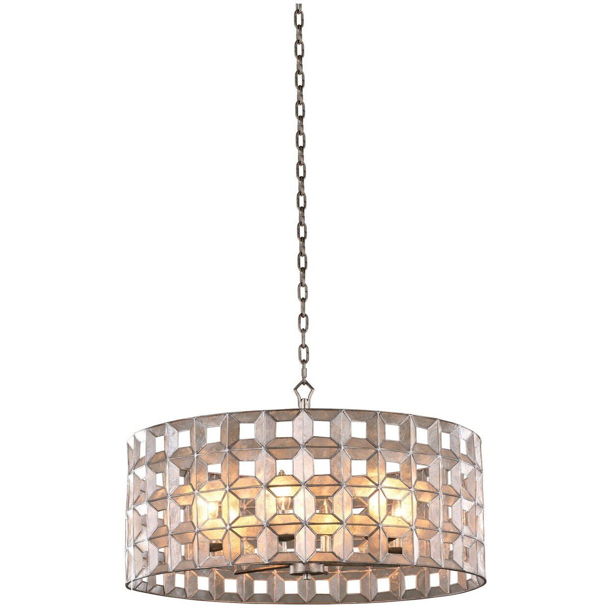 Prado 6 Light 26 inch Oxidized Silver Leaf Pendant Chandelier Ceiling Light