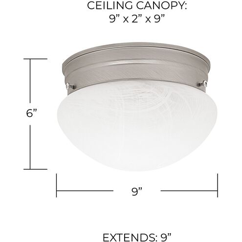 Scott 2 Light 9 inch Matte Nickel Flush Mount Ceiling Light