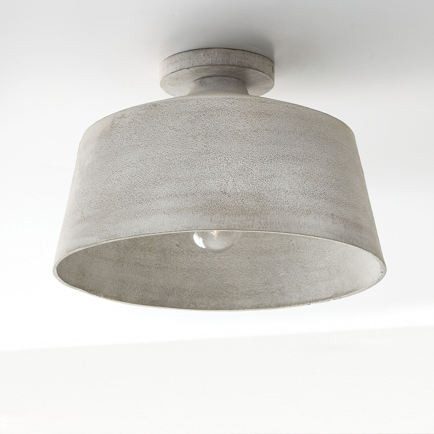 Quarry 1 Light 14 inch Stucco Semi-Flush Ceiling Light