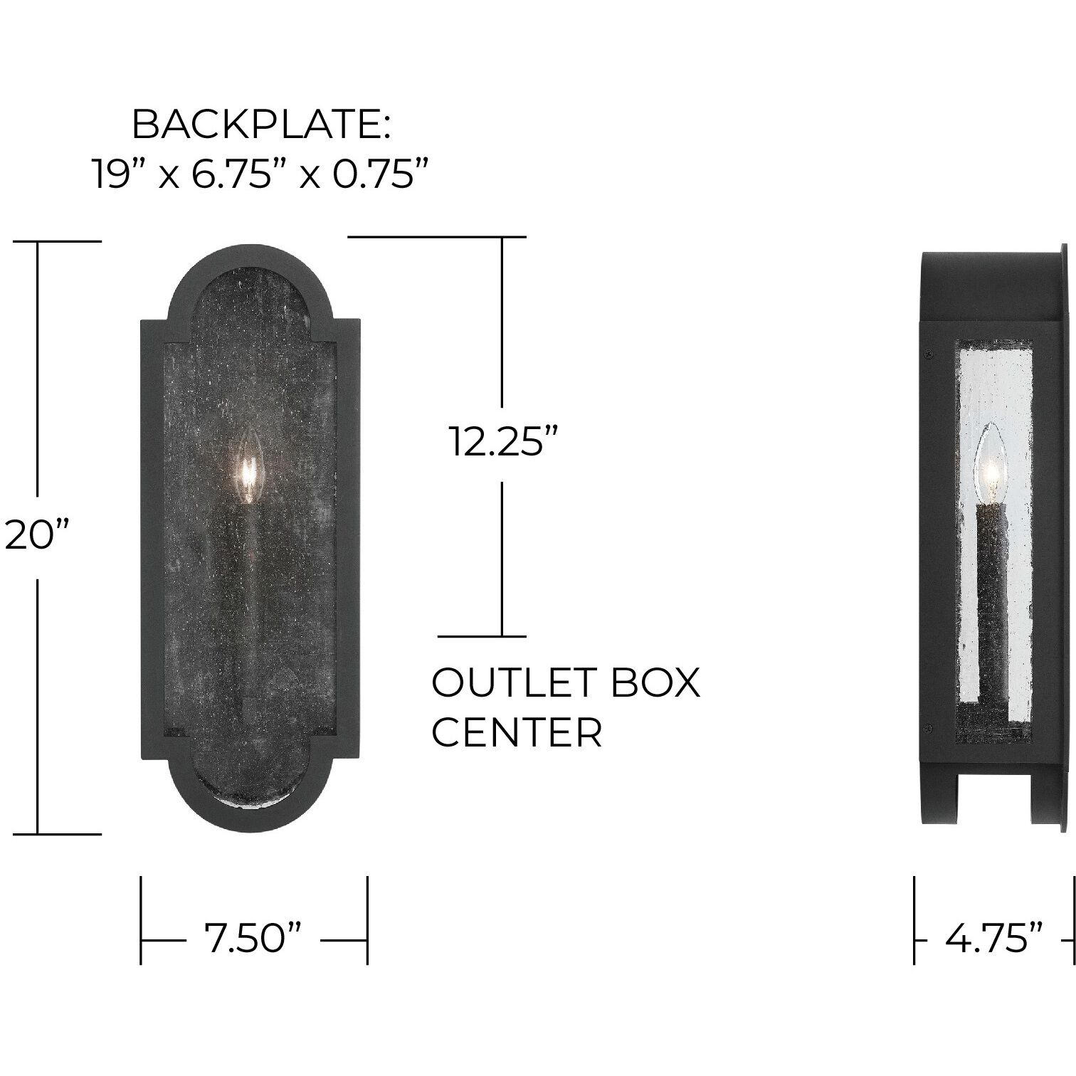 Monroe 1 Light 20 inch Black Outdoor Wall Mount