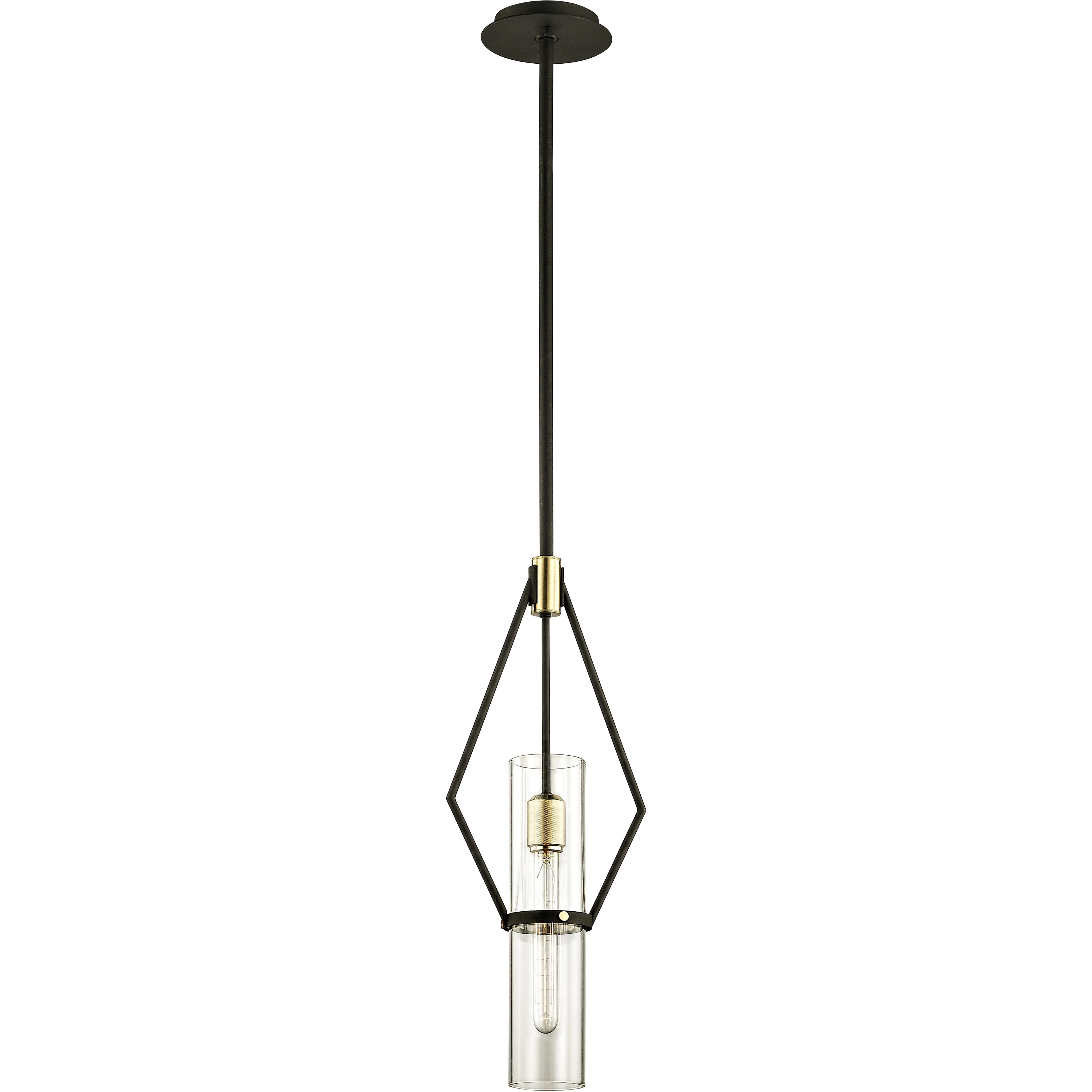 Raef 1 Light 9.5 inch Textured Bronze Brushed Brass Pendant Ceiling Light