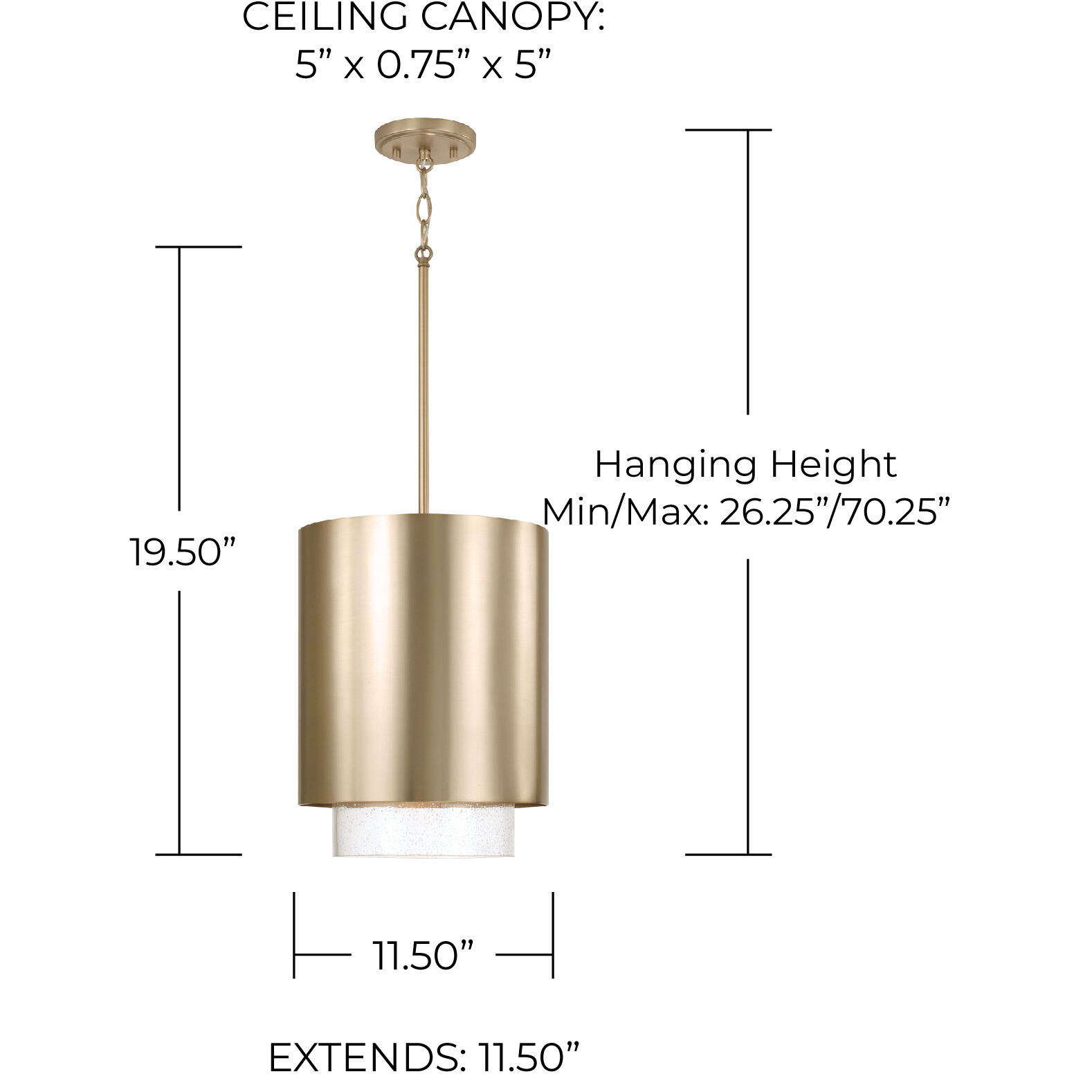 Weller 1 Light 11.5 inch Matte Brass Pendant Ceiling Light