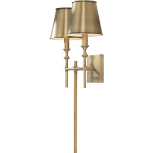 Whitney 2 Light 14.5 inch Aged Brass Sconce Wall Light
