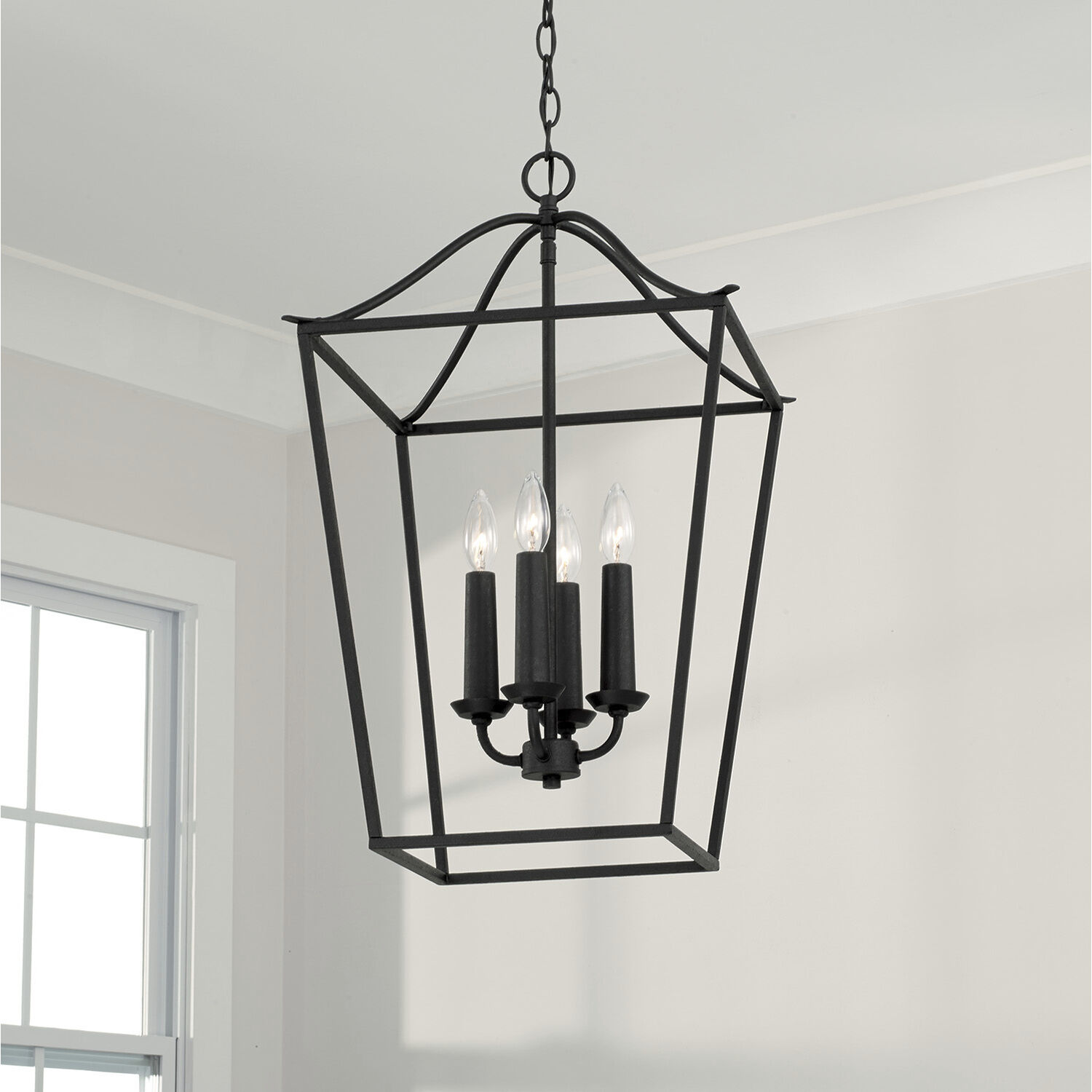 Grady 4 Light 15.75 inch Black Iron Foyer Ceiling Light