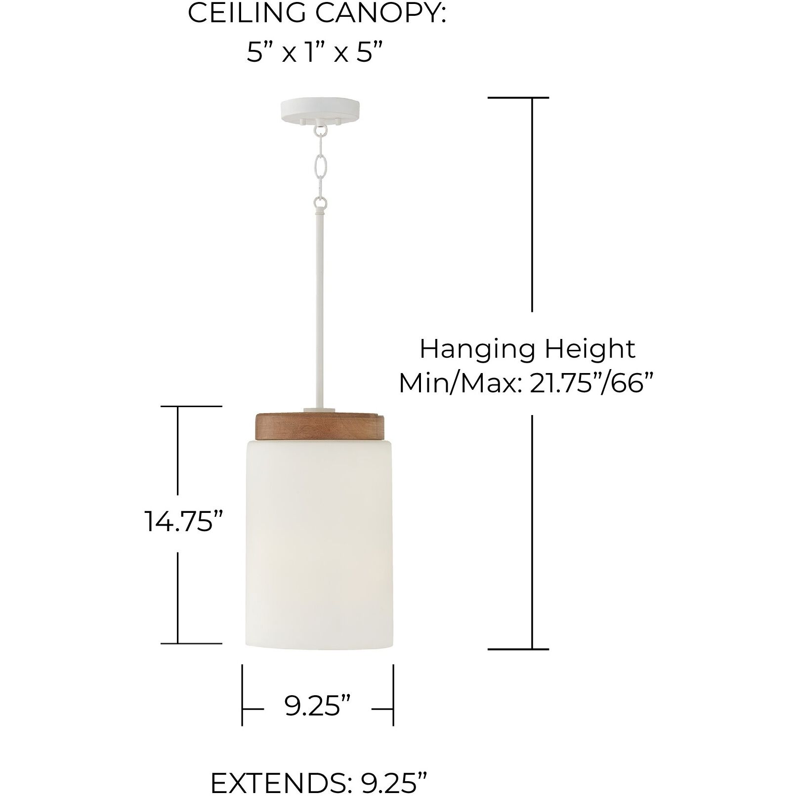 Liam 1 Light 9.25 inch Light Wood and White Pendant Ceiling Light