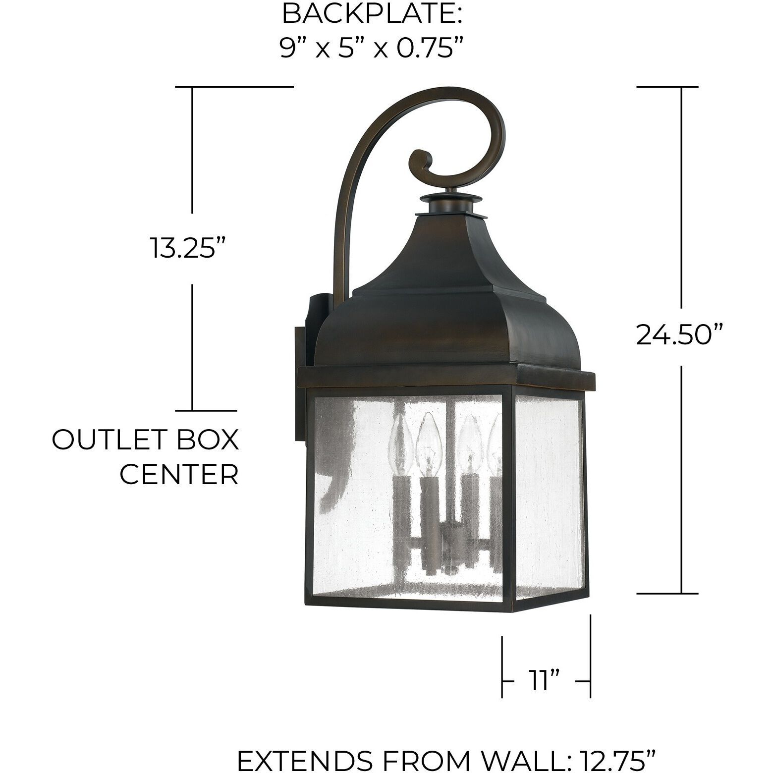 Westridge 4 Light 25 inch Old Bronze Outdoor Wall Lantern