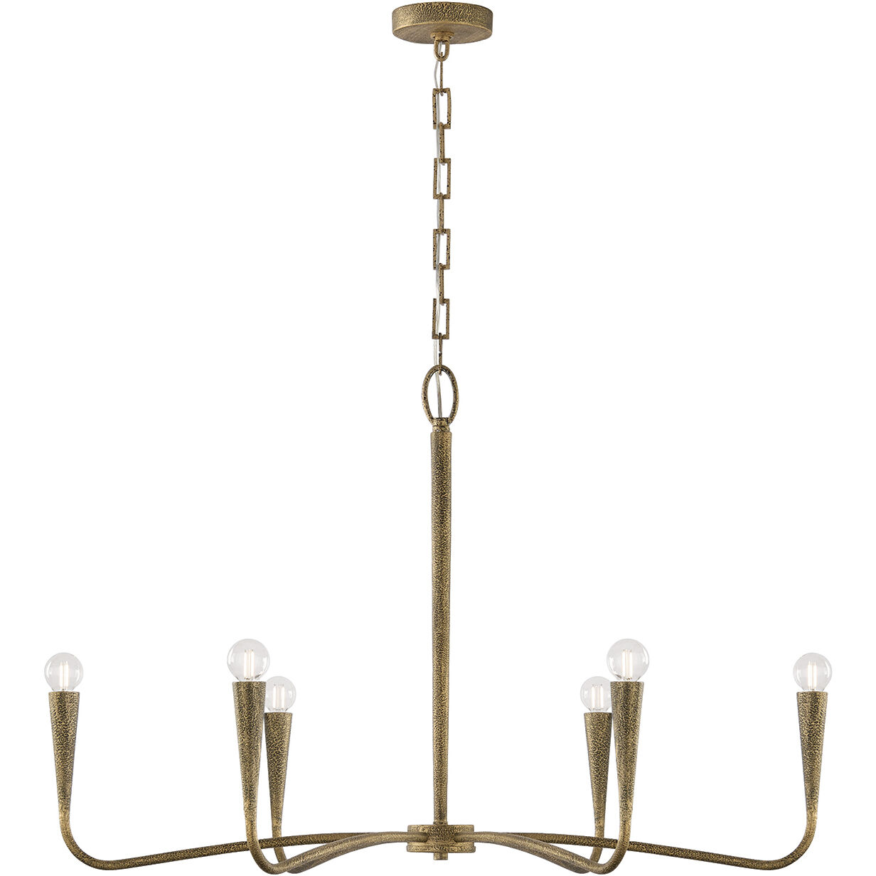 Savari 6 Light 39 inch Artisan Gold Chandelier Ceiling Light