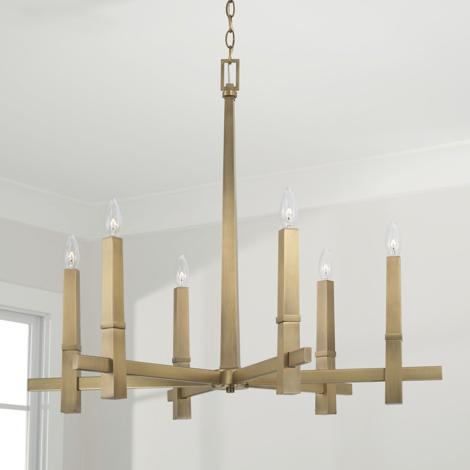 Blake 6 Light 32 inch Aged Brass Chandelier Ceiling Light