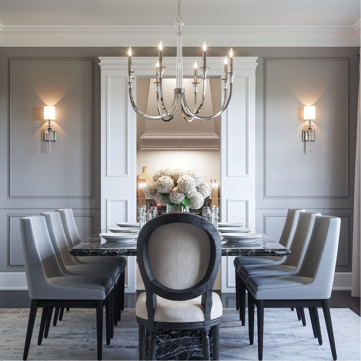 Laurent 8 Light 36 inch Polished Nickel Chandelier Ceiling Light