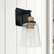 Fallon 1 Light 6 inch Aged Brass and Black Sconce Wall Light