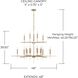 Elora 20 Light 48 inch Matte Brass Chandelier Ceiling Light