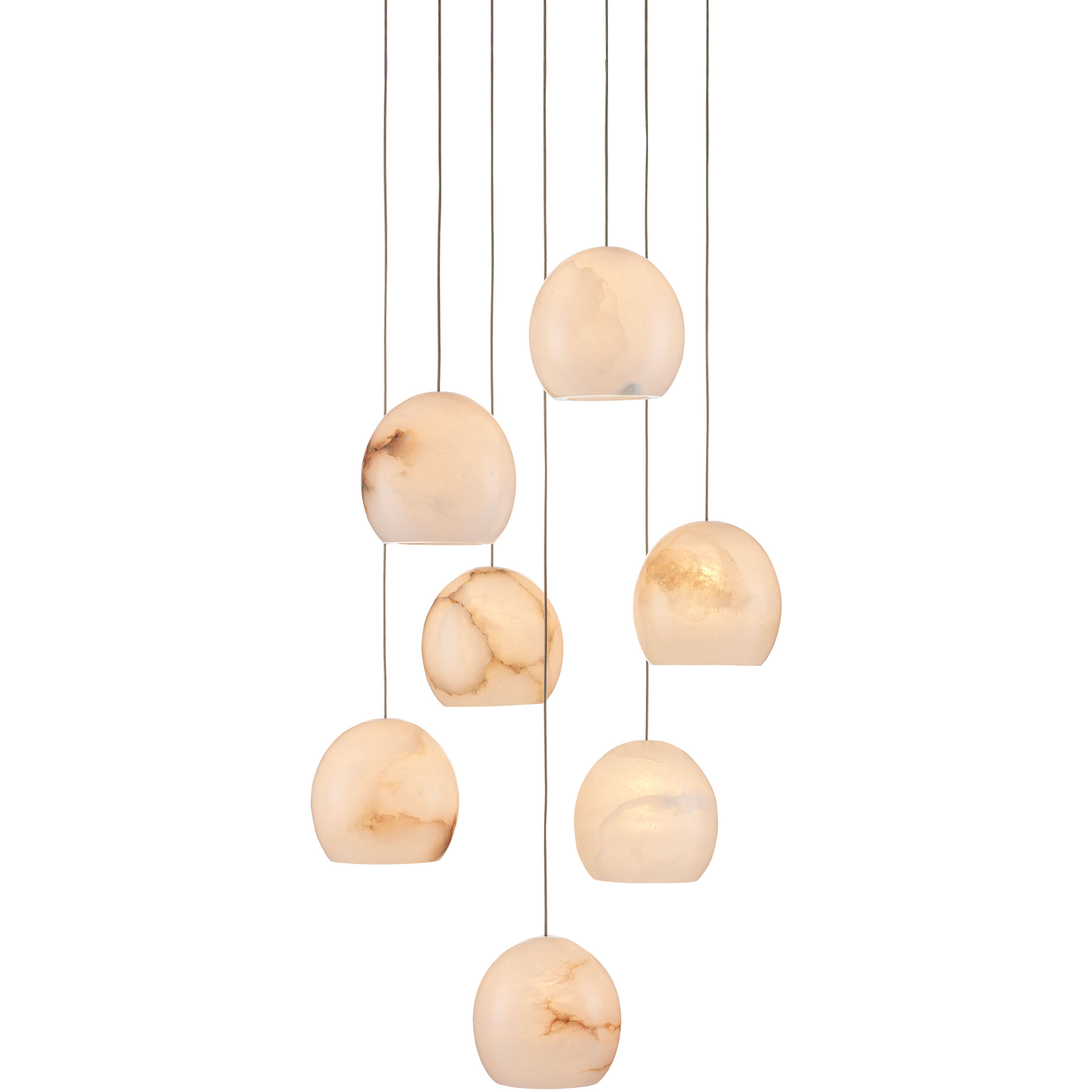 Lazio 7 Light 16 inch Natural/Painted Silver Multi-Drop Pendant Ceiling Light