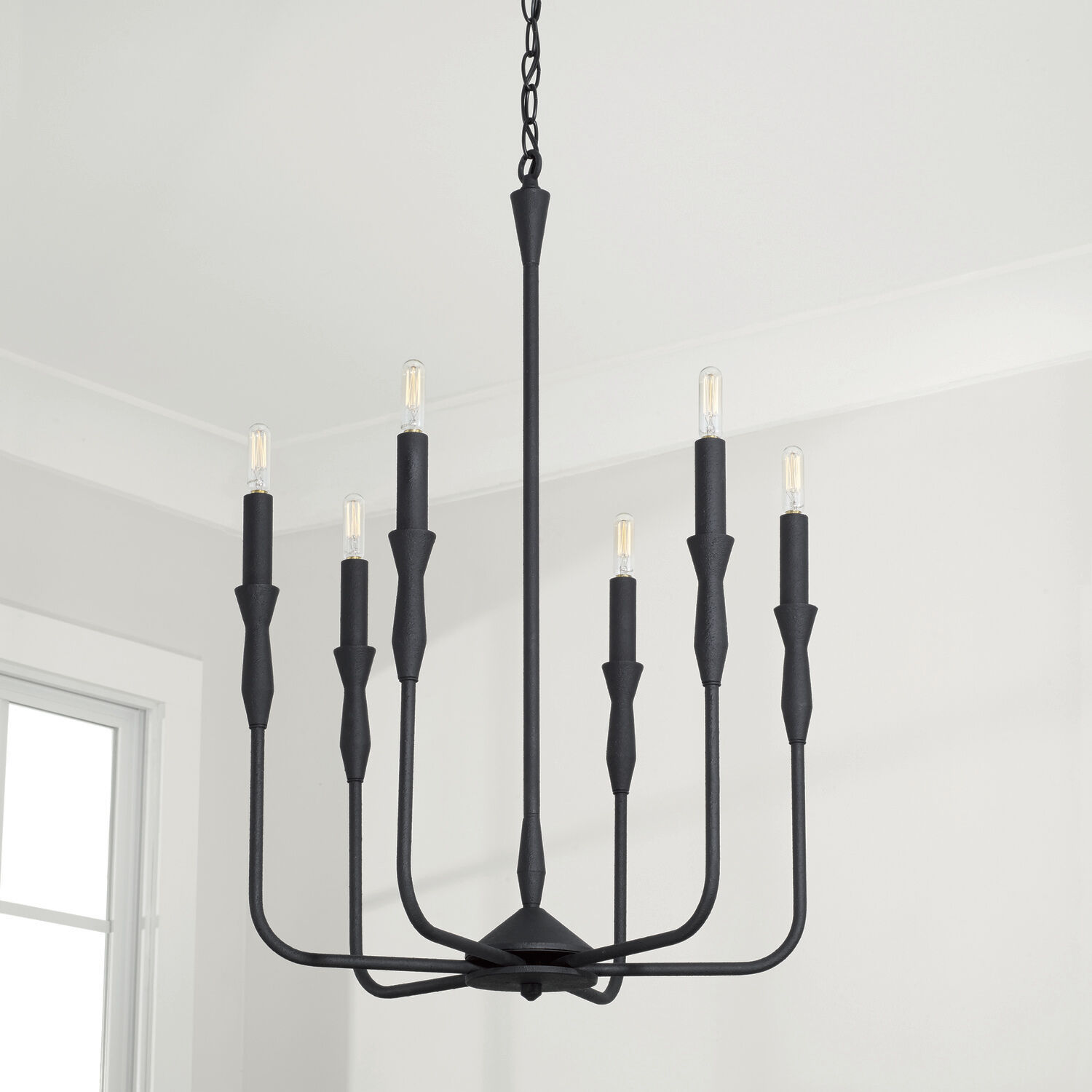 Paloma 6 Light 20 inch Textured Black Chandelier Ceiling Light