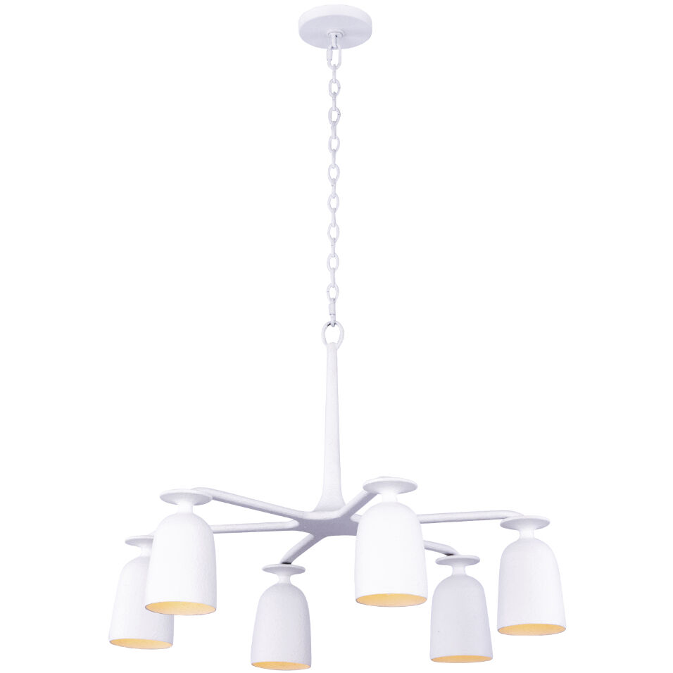 Gabardine 6 Light 28 inch Matte White Chandelier Ceiling Light