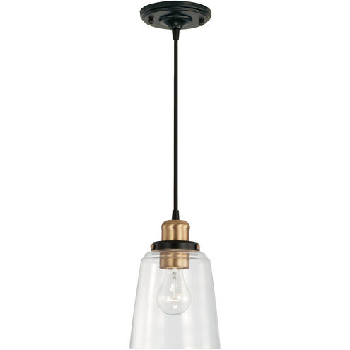 Capital Lighting Fallon 1 Light 6 inch Aged Brass and Black Pendant Ceiling Light 3718AB-135 - Open Box