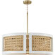 Lola 6 Light 30 inch Flat White and Matte Brass Chandelier Ceiling Light