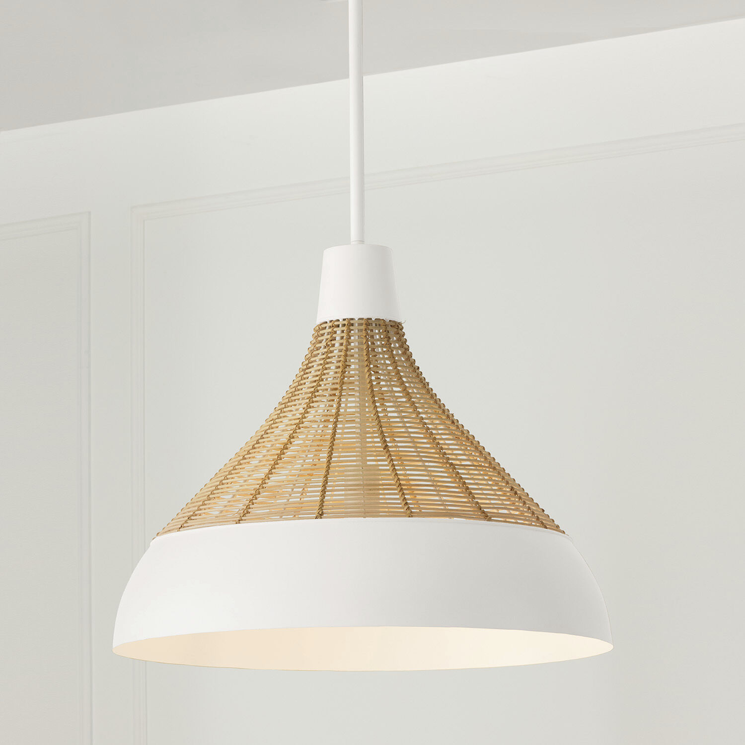 Kali 1 Light 22 inch Matte White Pendant Ceiling Light