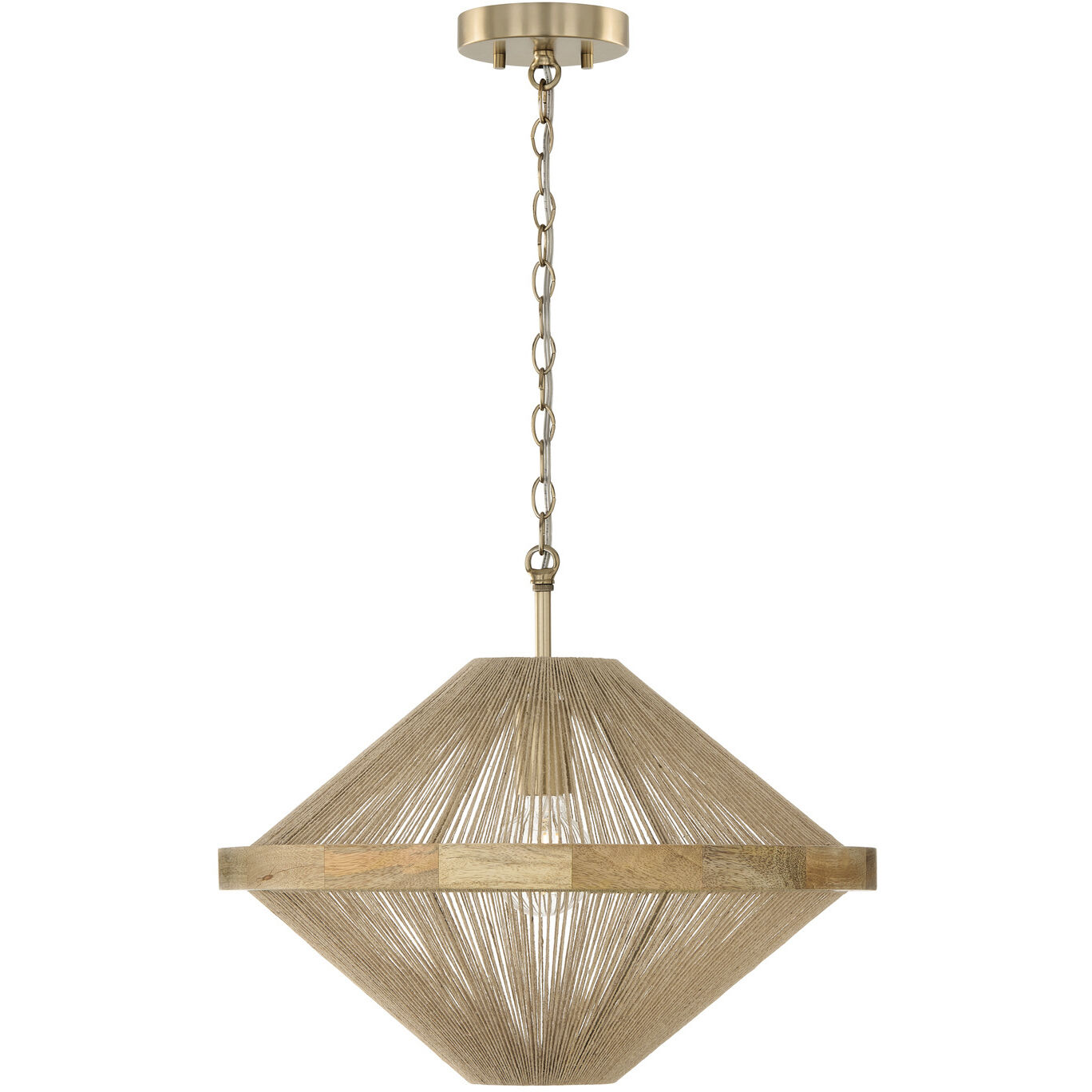 Maya 1 Light 19.75 inch Matte Brass Semi-Flush Ceiling Light, Convertible Dual Mount
