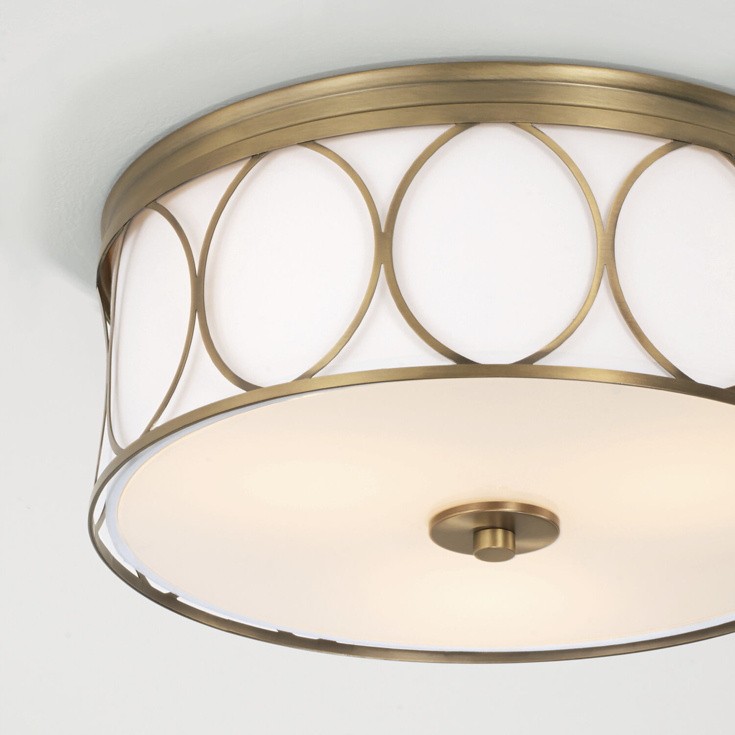 Rylann 3 Light 15 inch Aged Brass Flush Mount Ceiling Light
