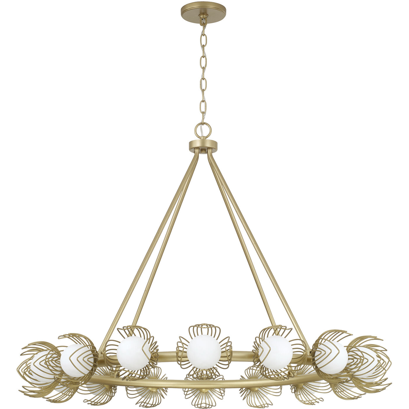 Flora 16 Light 39 inch Buffed Gold Chandelier Ceiling Light