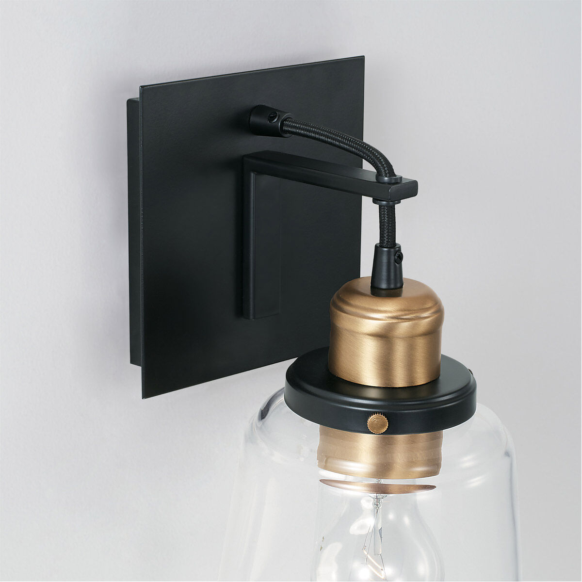 Fallon 1 Light 6 inch Aged Brass and Black Sconce Wall Light
