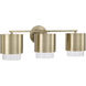 Weller 3 Light 24.25 inch Matte Brass Vanity Light Wall Light