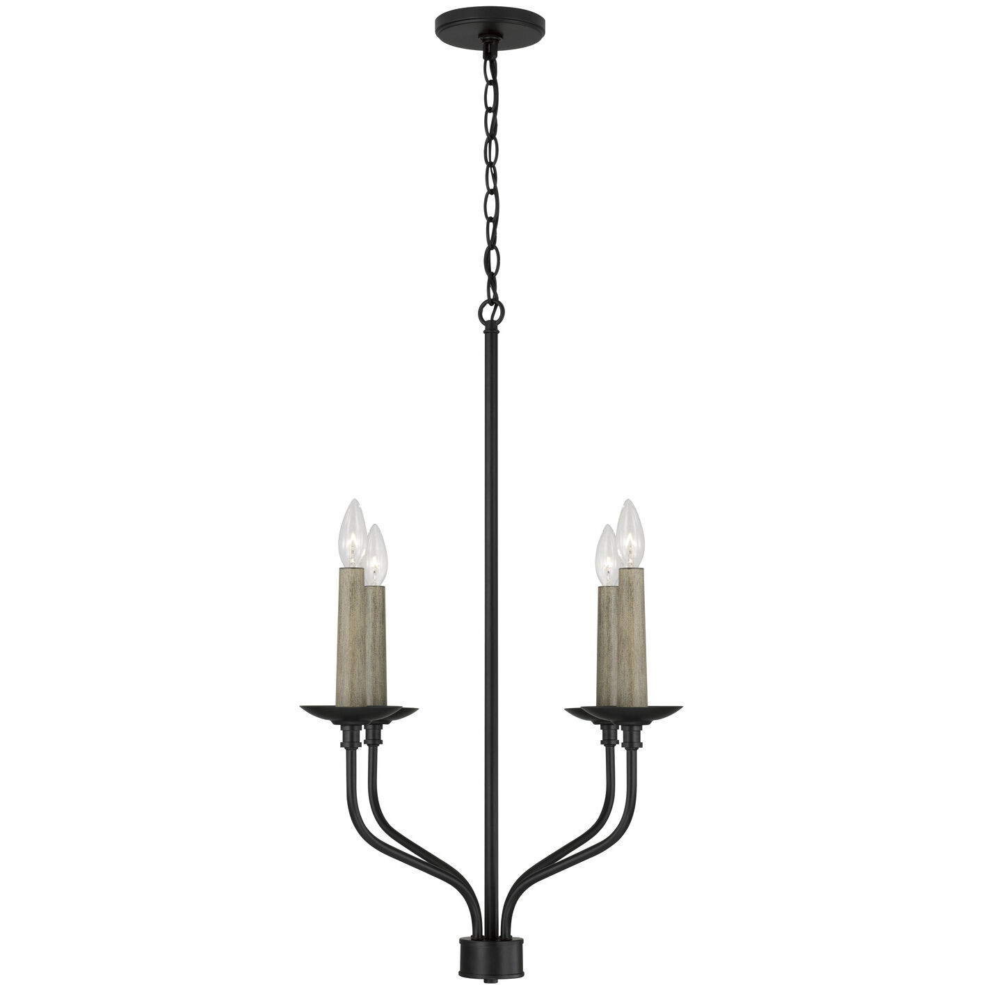 Wilder 4 Light 21.5 inch Matte Black Chandelier Ceiling Light