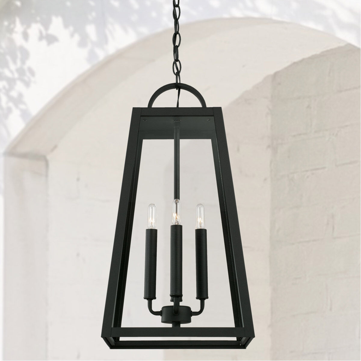 Leighton 4 Light 12 inch Black Outdoor Hanging Lantern