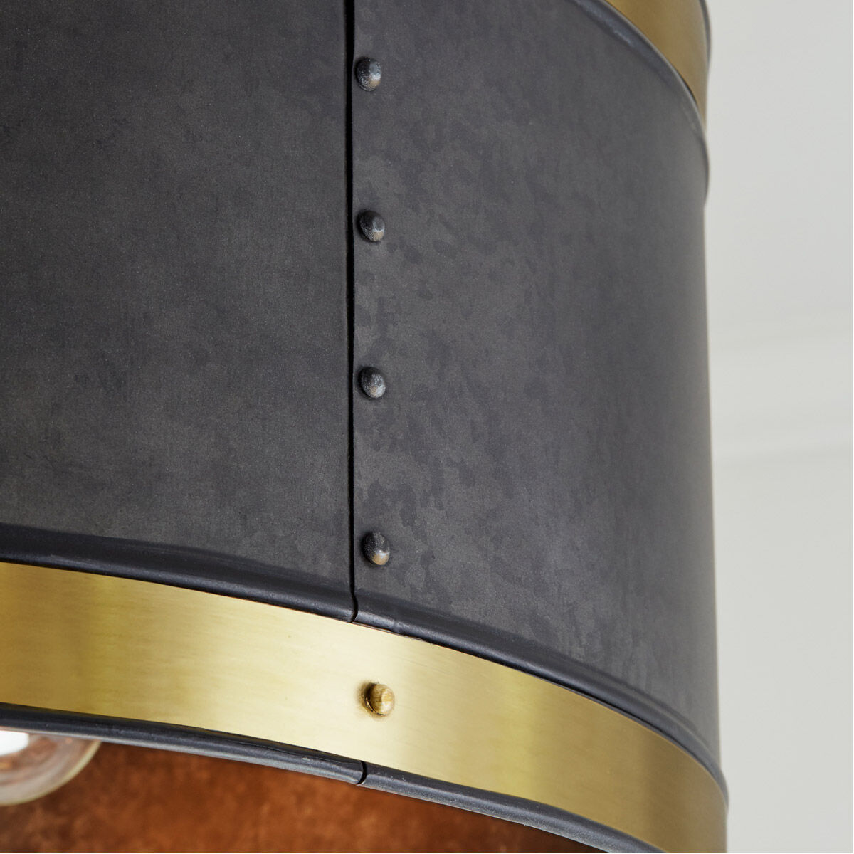 Barrow 4 Light 24 inch Galvanized Black and True Brass Pendant Ceiling Light