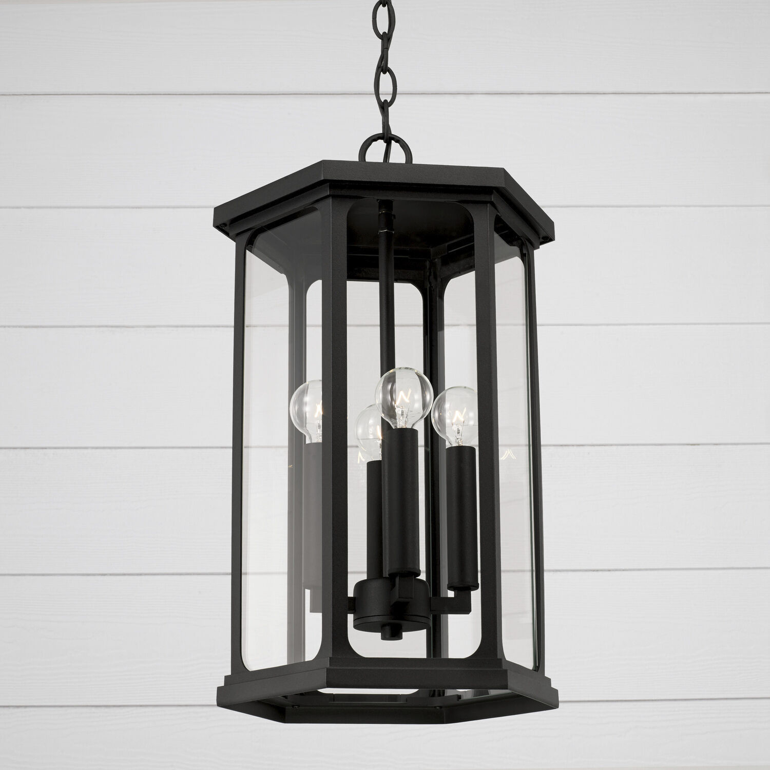 Walton 4 Light 12 inch Black Outdoor Hanging Lantern