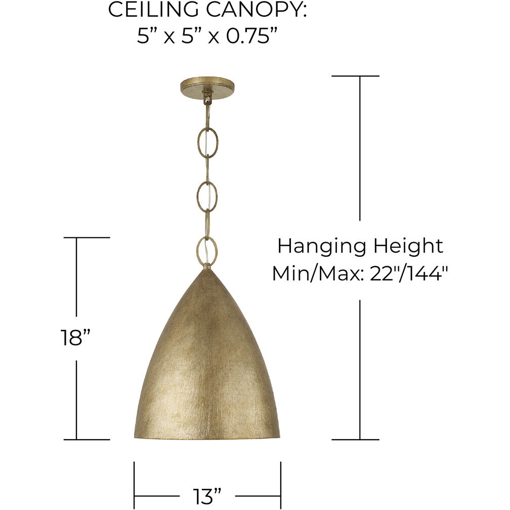 Francesca LED 13 inch Feathered Gold Pendant Ceiling Light