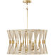 Bianca 6 Light 25 inch Bleached Natural Rope and Patinaed Brass Pendant Ceiling Light